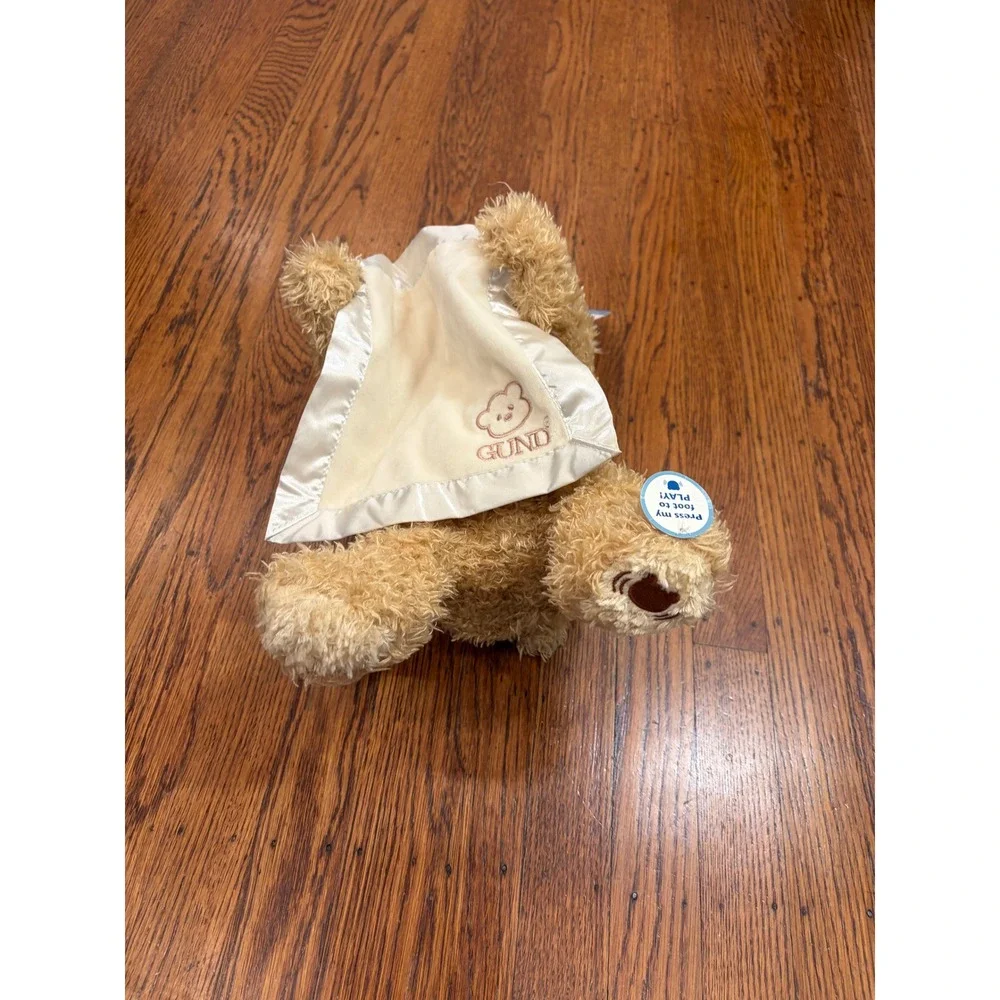 Baby GUND Peek-A-Boo Bear Animated Plush Teddy Bear Tan 320193 NWT